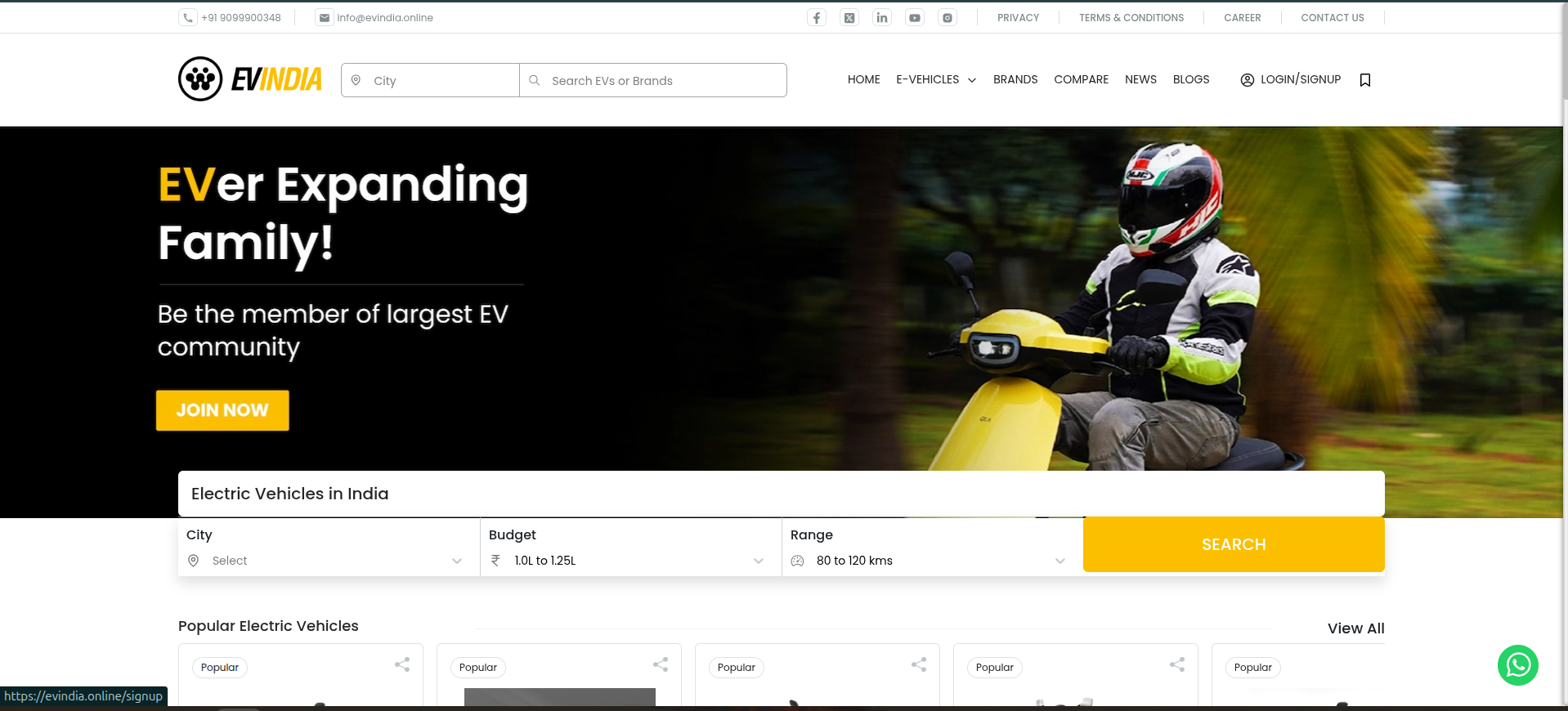 evIndia electric vehicle searching company